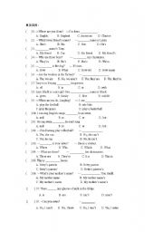 English Worksheet: multiple choice