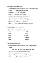 English worksheet: past simple