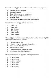 English worksheet: Word Usage