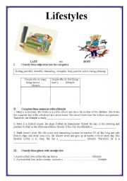 English Worksheet: LIFESTYLES