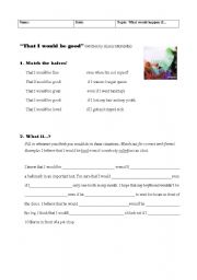 English worksheet: Conditional clauses Pattern II