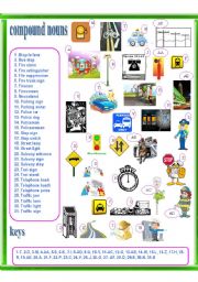 English Worksheet: compound nouns - city, traffic