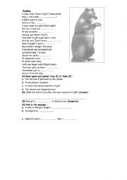 English worksheet: the bear