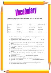 English worksheet: VOCABULARY