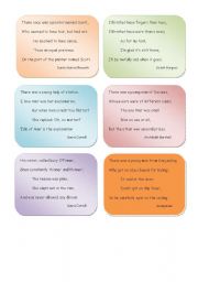 English Worksheet: 18 different Limericks