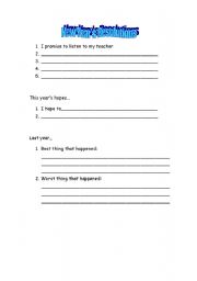 English Worksheet: Promises & Hopes