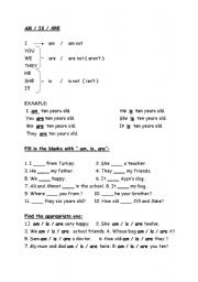 English worksheet: to be 