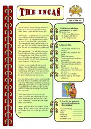 English Worksheet: Reading - The Incas 