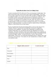 English worksheet: Toyota 