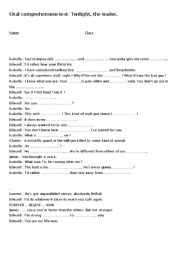 English Worksheet: Twilight trailer