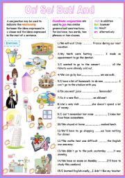 English Worksheet: conjunctions