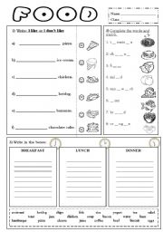 English Worksheet: Food Mix