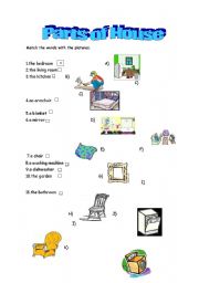 English worksheet: Parts of house