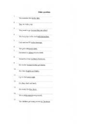 English worksheet: Make questions