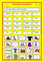 English Worksheet: Clothing and accessories