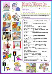 English Worksheet: must /have to