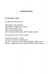 English Worksheet: describing people