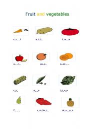 English worksheet: Fruits and Vegetables