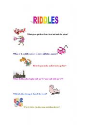 English Worksheet: Riddles