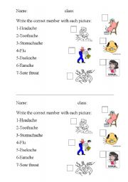 English Worksheet: illness