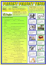 English Worksheet: Present Perfect Tense  - (B/W & answers)