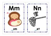 English Worksheet: M-Z Alphabet Flashcards