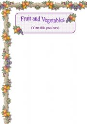 English worksheet: Fruits and vegetables 