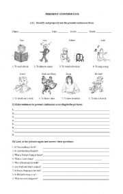 English Worksheet: PRESENT CONTINUOUS