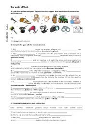 English Worksheet: The world of Work