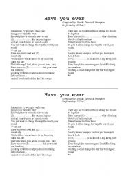 English Worksheet: Have you ever