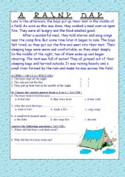 English Worksheet: A rainy day