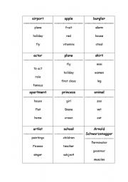 English Worksheet: Taboo