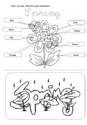 English Worksheet: Spring Coloring