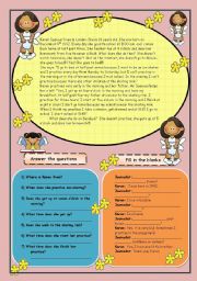 English Worksheet: Simple present reading (daily routine)