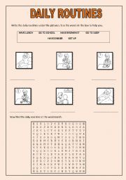 English Worksheet: Daily routines