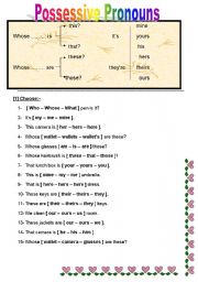 English Worksheet: possessive pronoun