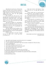English Worksheet: BESS - a scary story!