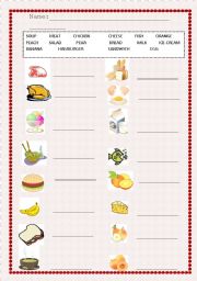 English Worksheet: Food match! 