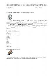 English worksheet: exam