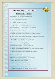 English Worksheet: Reported speech- questions