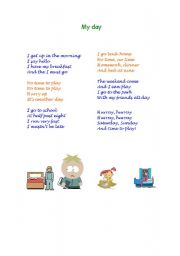English Worksheet: Daily Routines Song