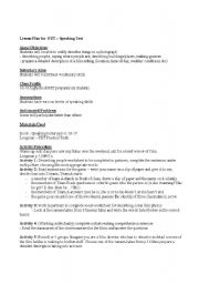 English Worksheet: Lesson Plan for PET speaking test