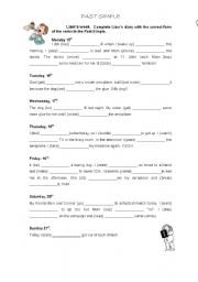 English Worksheet: LIAMS WEEKEND