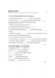 English Worksheet: test worlsheet