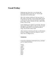 English Worksheet: good friday