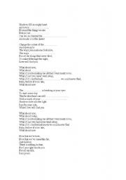 English Worksheet: listening script-what about now