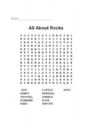English worksheet: Rocks