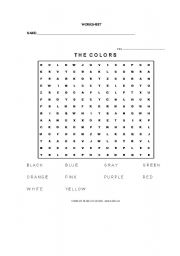 English Worksheet: Colors wordsearch