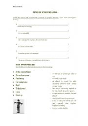 English Worksheet: Edward Scissorhands 2