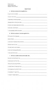 English worksheet: simple present